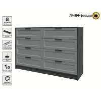 Kомод Тренд КТ-К157 (Антрацит ЛДСП/ Серый ЛМДФ) Ш1565 В1020 Г451